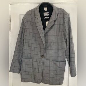Gray Plaid Blazer